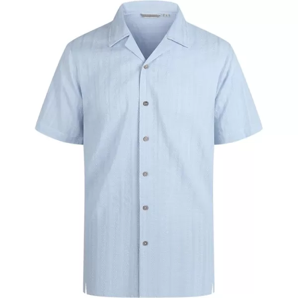 Alex Vando Mens Cotton Jacquard Camp Shirt Short Sleeve Summer Vocation Casual Shirts