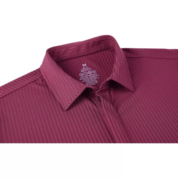 Alex Vando Mens Nylon Dress Shirts 8-Way Stretch Wrinkle Free Moisture Wicking Ribbed Knitted Shirt for Men