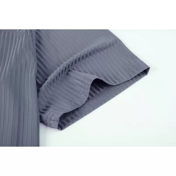 Alex Vando Mens Nylon Dress Shirts 8-Way Stretch Wrinkle Free Moisture Wicking Ribbed Knitted Shirt for Men
