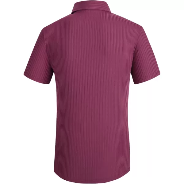 Alex Vando Mens Nylon Dress Shirts 8-Way Stretch Wrinkle Free Moisture Wicking Ribbed Knitted Shirt for Men