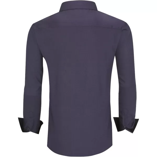 Alex Vando Mens Dress Shirts Wrinkle Free Regular Fit Stretch Rayon Bamboo Button Down Shirt