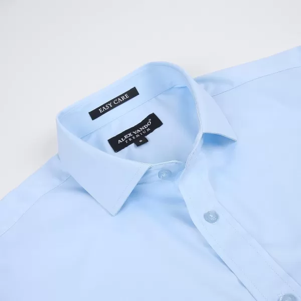 Alex Vando Mens Dress Shirts Wrinkle Free Regular Fit Stretch Rayon Bamboo Button Down Shirt
