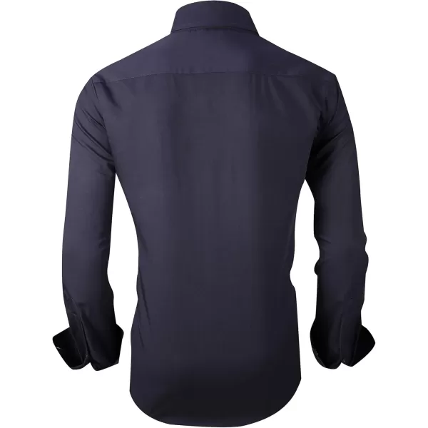 Alex Vando Mens Dress Shirts Wrinkle Free Regular Fit Stretch Rayon Bamboo Button Down Shirt