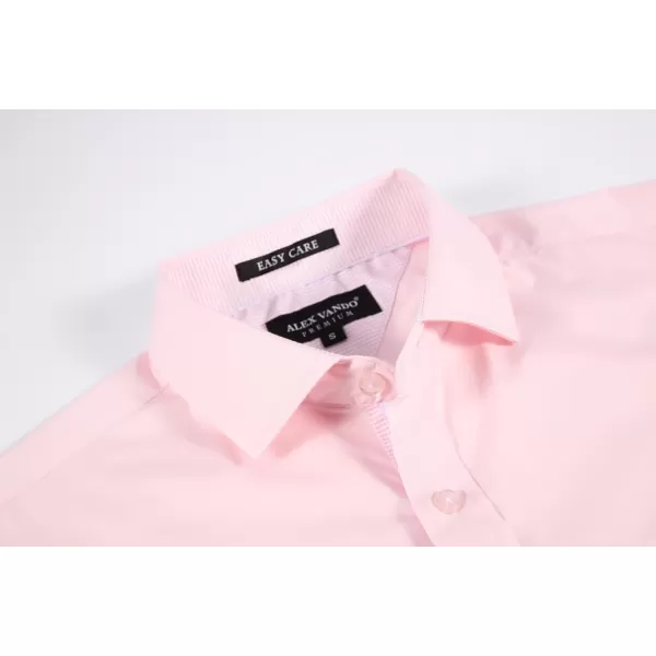 Alex Vando Mens Dress Shirts Wrinkle Free Regular Fit Stretch Rayon Bamboo Button Down Shirt