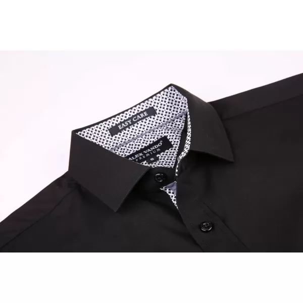 Alex Vando Mens Dress Shirts Wrinkle Free Regular Fit Stretch Rayon Bamboo Button Down Shirt