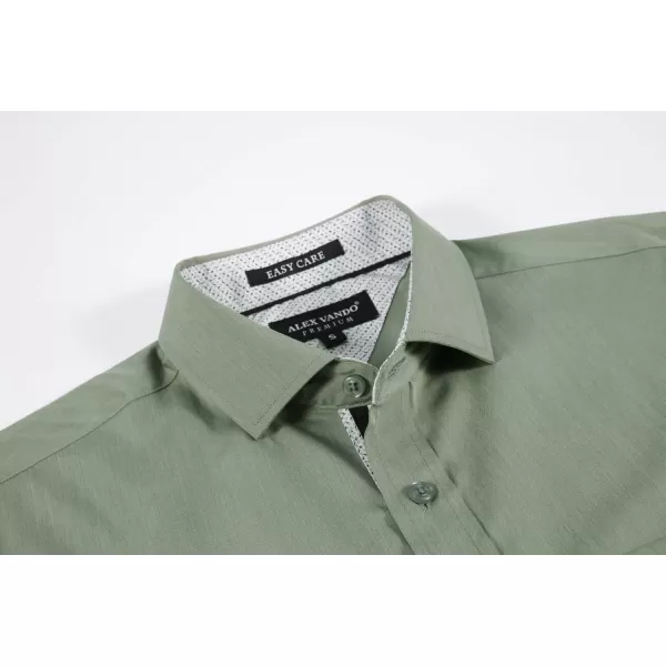 Alex Vando Mens Dress Shirts Wrinkle Free Regular Fit Stretch Rayon Bamboo Button Down Shirt