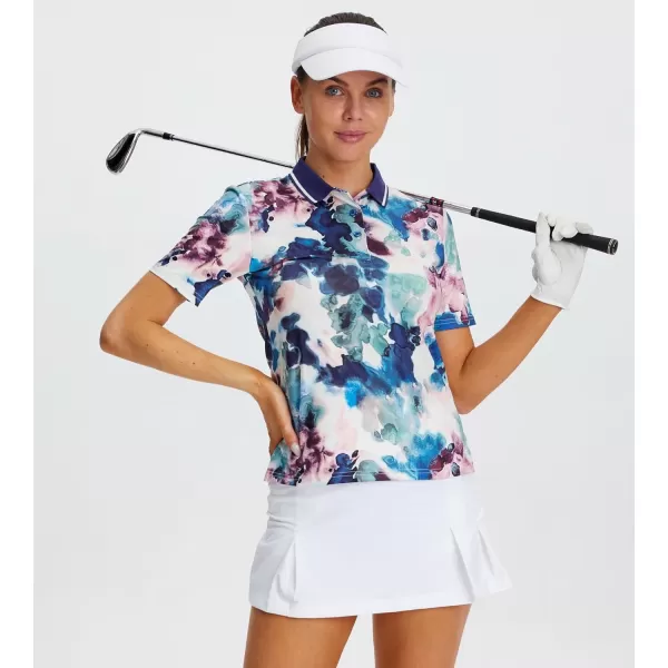 Alex Vando Women's Golf Shirts Moisture Wicking Lightweight Athletic Sports Polo Shirt