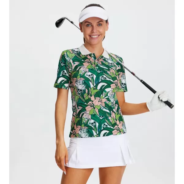 Alex Vando Women's Golf Shirts Moisture Wicking Lightweight Athletic Sports Polo Shirt