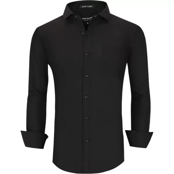 Alex Vando Mens Dress Shirts Wrinkle Free Regular Fit Stretch Rayon Bamboo Button Down Shirt