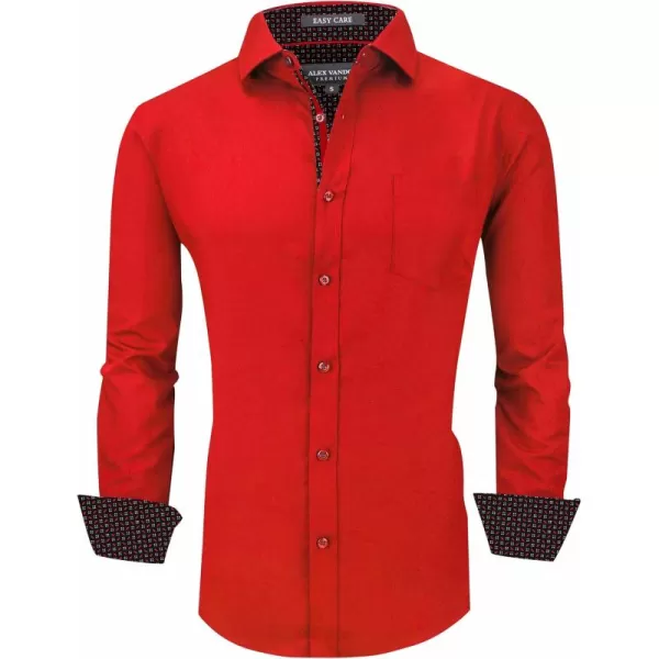 Alex Vando Mens Dress Shirts Wrinkle Free Regular Fit Stretch Rayon Bamboo Button Down Shirt