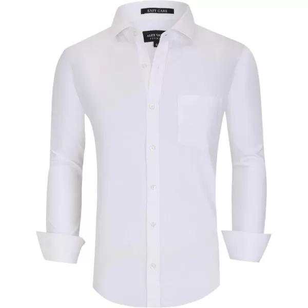 Alex Vando Mens Dress Shirts Wrinkle Free Regular Fit Stretch Rayon Bamboo Button Down Shirt