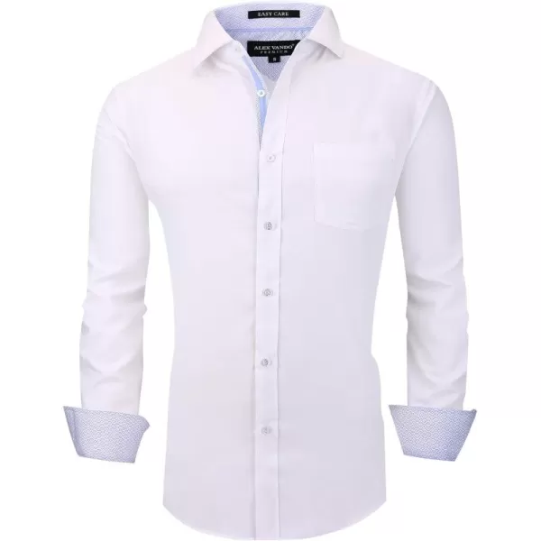 Alex Vando Mens Dress Shirts Wrinkle Free Regular Fit Stretch Rayon Bamboo Button Down Shirt