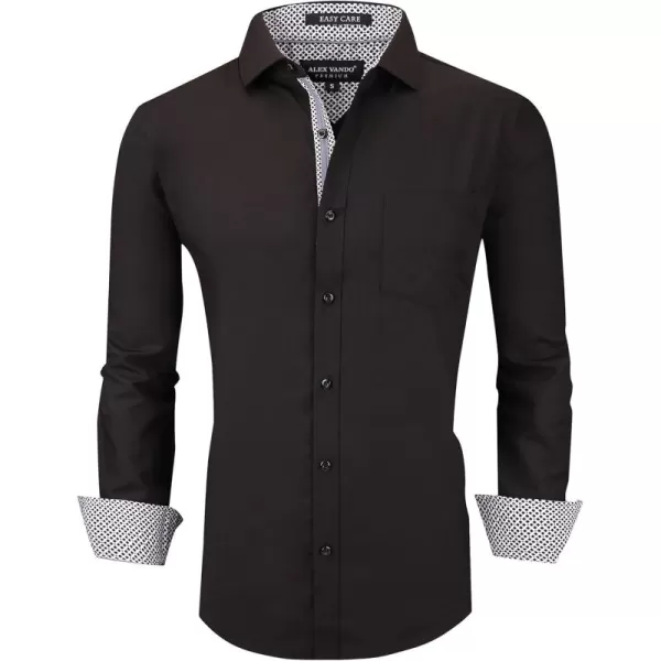 Alex Vando Mens Dress Shirts Wrinkle Free Regular Fit Stretch Rayon Bamboo Button Down Shirt