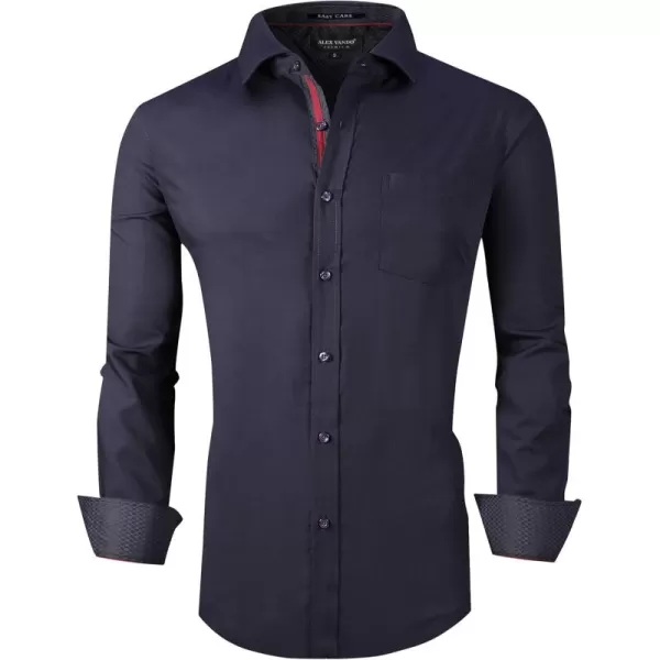 Alex Vando Mens Dress Shirts Wrinkle Free Regular Fit Stretch Rayon Bamboo Button Down Shirt