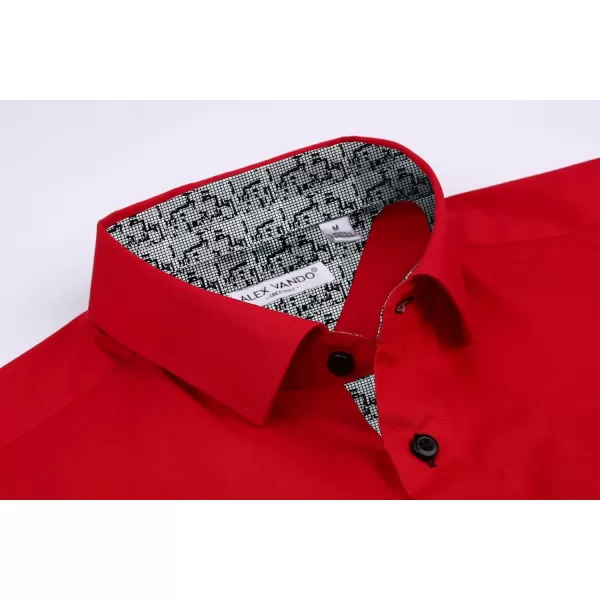 Alex Vando Mens Dress Shirts 4-Way Stretch Wrinkle Free Regular Fit Short Sleeve Men Button Down Shirt