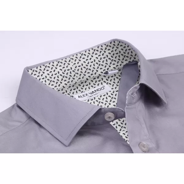 Alex Vando Mens Dress Shirts 4-Way Stretch Wrinkle Free Regular Fit Short Sleeve Men Button Down Shirt