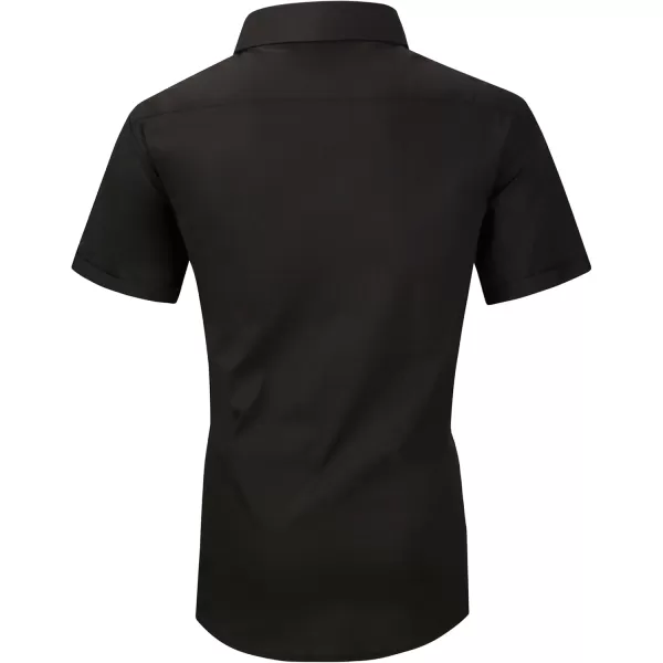 Alex Vando Mens Dress Shirts 4-Way Stretch Wrinkle Free Regular Fit Short Sleeve Men Button Down Shirt