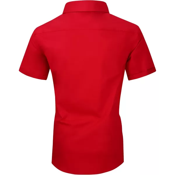 Alex Vando Mens Dress Shirts 4-Way Stretch Wrinkle Free Regular Fit Short Sleeve Men Button Down Shirt