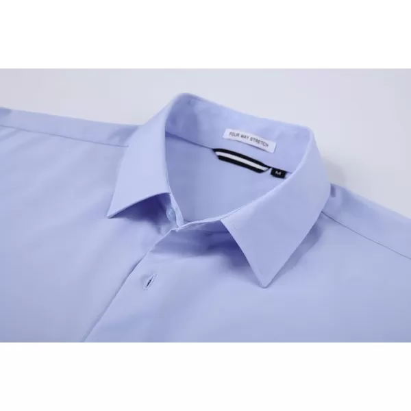 Alex Vando Mens Dress Shirts 4-Way Stretch Wrinkle Free Regular Fit Short Sleeve Men Button Down Shirt
