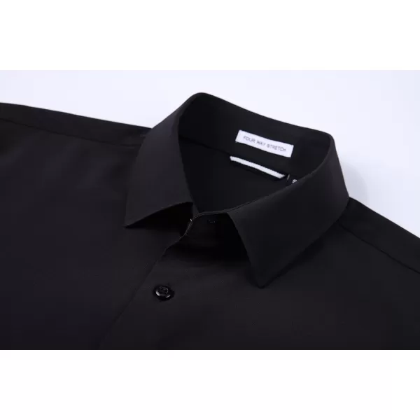 Alex Vando Mens Dress Shirts 4-Way Stretch Wrinkle Free Regular Fit Short Sleeve Men Button Down Shirt