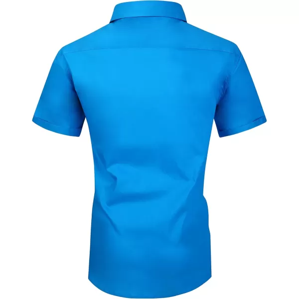 Alex Vando Mens Dress Shirts 4-Way Stretch Wrinkle Free Regular Fit Short Sleeve Men Button Down Shirt