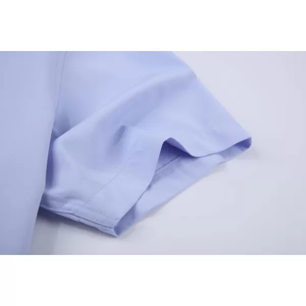 Alex Vando Mens Dress Shirts 4-Way Stretch Wrinkle Free Regular Fit Short Sleeve Men Button Down Shirt