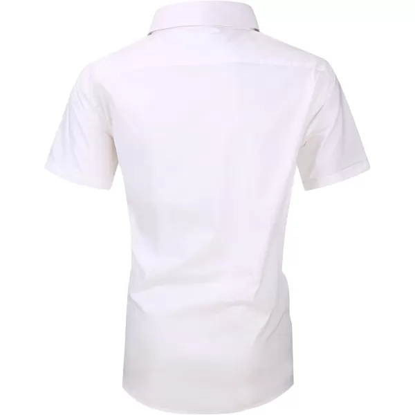Alex Vando Mens Dress Shirts 4-Way Stretch Wrinkle Free Regular Fit Short Sleeve Men Button Down Shirt