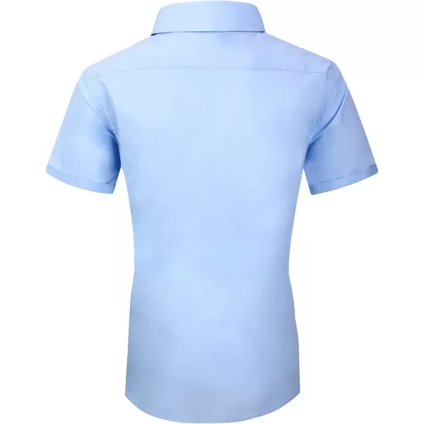 Alex Vando Mens Dress Shirts 4-Way Stretch Wrinkle Free Regular Fit Short Sleeve Men Button Down Shirt