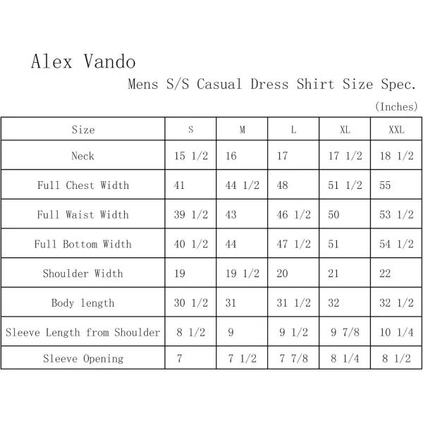 Alex Vando Mens Dress Shirts 4-Way Stretch Wrinkle Free Regular Fit Short Sleeve Men Button Down Shirt
