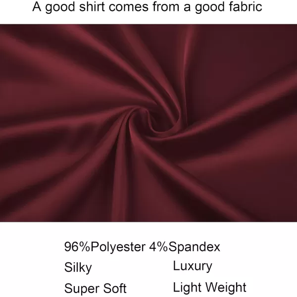 Alex Vando Mens Luxury Satin Dress Shirt Long Sleeve Silk Shiny Sateen Party Shirt