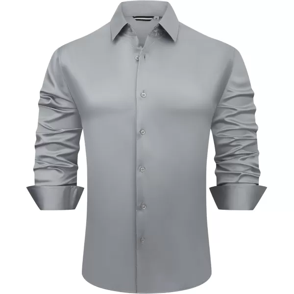 Alex Vando Mens Luxury Satin Dress Shirt Long Sleeve Silk Shiny Sateen Party Shirt