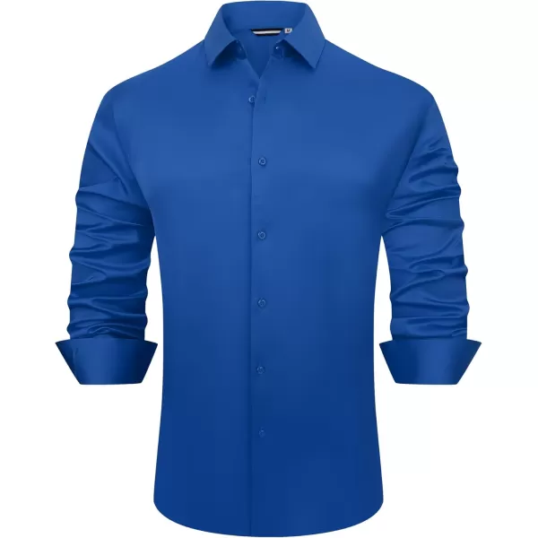 Alex Vando Mens Luxury Satin Dress Shirt Long Sleeve Silk Shiny Sateen Party Shirt