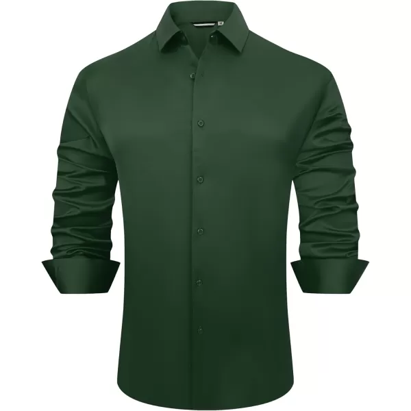Alex Vando Mens Luxury Satin Dress Shirt Long Sleeve Silk Shiny Sateen Party Shirt