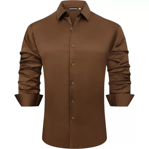 Alex Vando Mens Luxury Satin Dress Shirt Long Sleeve Silk Shiny Sateen Party Shirt