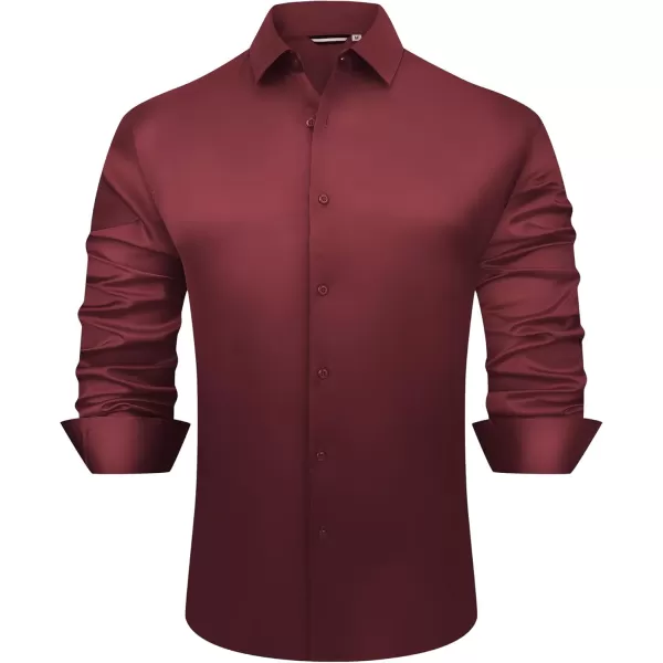 Alex Vando Mens Luxury Satin Dress Shirt Long Sleeve Silk Shiny Sateen Party Shirt