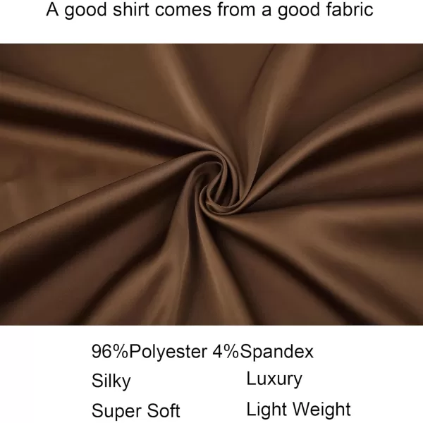 Alex Vando Mens Luxury Satin Dress Shirt Long Sleeve Silk Shiny Sateen Party Shirt