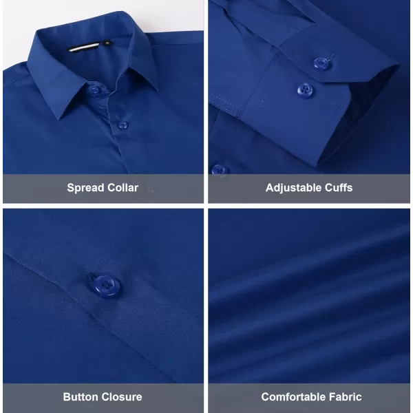 Alex Vando Mens Dress Shirt Long Sleeve Solid Cotton Stretch Button Down Shirt