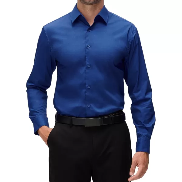 Alex Vando Mens Dress Shirt Long Sleeve Solid Cotton Stretch Button Down Shirt