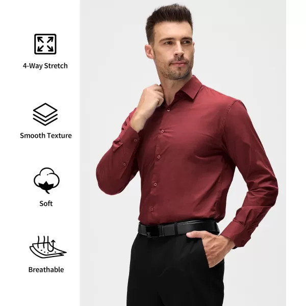 Alex Vando Mens Dress Shirt Long Sleeve Solid Cotton Stretch Button Down Shirt