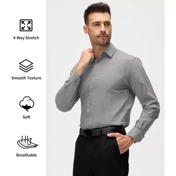 Alex Vando Mens Dress Shirt Long Sleeve Solid Cotton Stretch Button Down Shirt