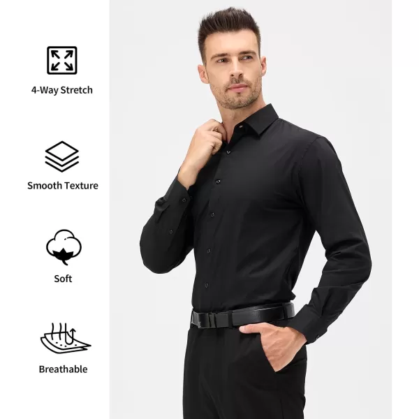 Alex Vando Mens Dress Shirt Long Sleeve Solid Cotton Stretch Button Down Shirt