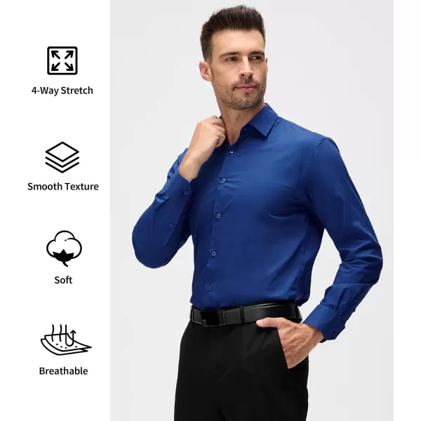Alex Vando Mens Dress Shirt Long Sleeve Solid Cotton Stretch Button Down Shirt