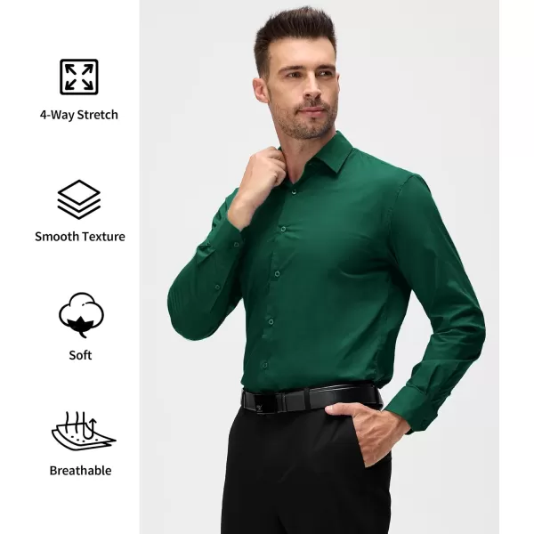 Alex Vando Mens Dress Shirt Long Sleeve Solid Cotton Stretch Button Down Shirt