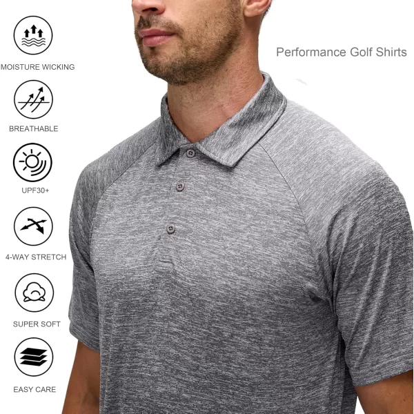 Alex Vando Mens Golf Shirt Moisture Wicking Quick-dry Short Sleeve Casual Polo Shirts for Men