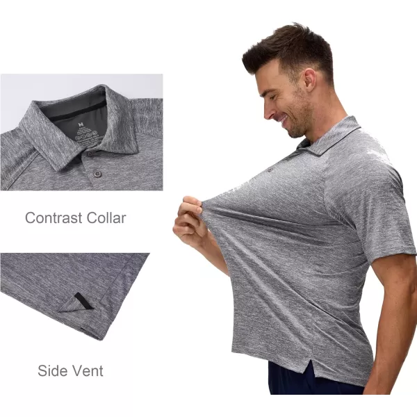 Alex Vando Mens Golf Shirt Moisture Wicking Quick-dry Short Sleeve Casual Polo Shirts for Men