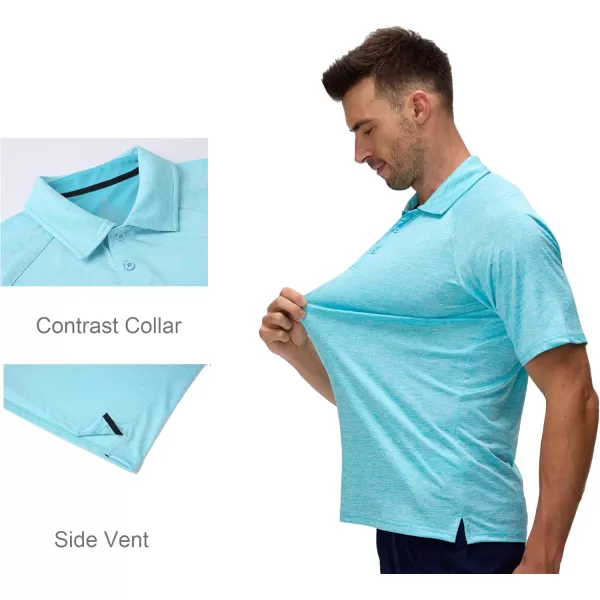 Alex Vando Mens Golf Shirt Moisture Wicking Quick-dry Short Sleeve Casual Polo Shirts for Men