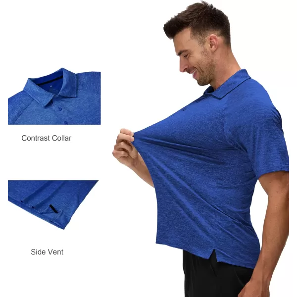 Alex Vando Mens Golf Shirt Moisture Wicking Quick-dry Short Sleeve Casual Polo Shirts for Men