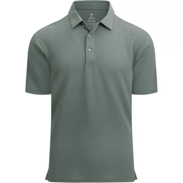 Alex Vando Mens Bubble Jacquard Polo Shirt Super Stretch Short Sleeve Polo Shirts for Men
