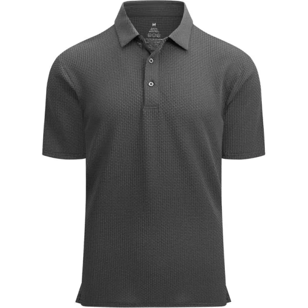 Alex Vando Mens Bubble Jacquard Polo Shirt Super Stretch Short Sleeve Polo Shirts for Men