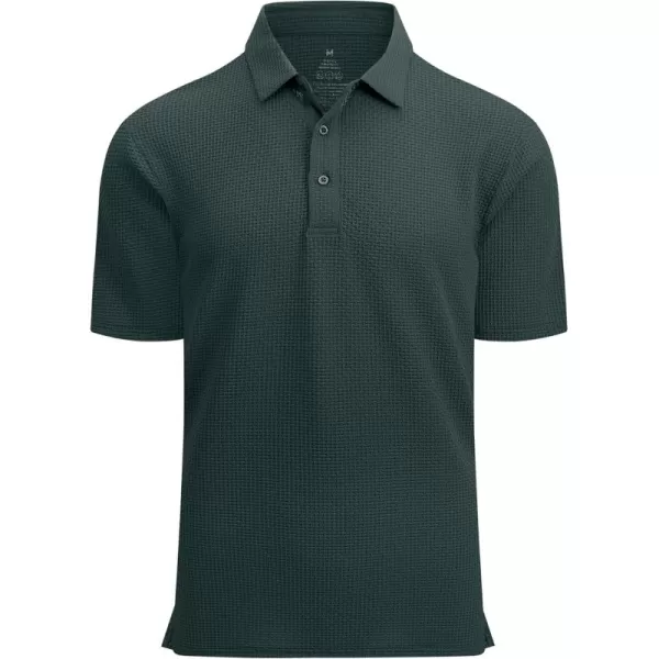Alex Vando Mens Bubble Jacquard Polo Shirt Super Stretch Short Sleeve Polo Shirts for Men